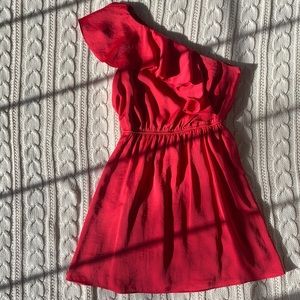 BCBGeneration One Shoulder Magenta Cocktail Dress